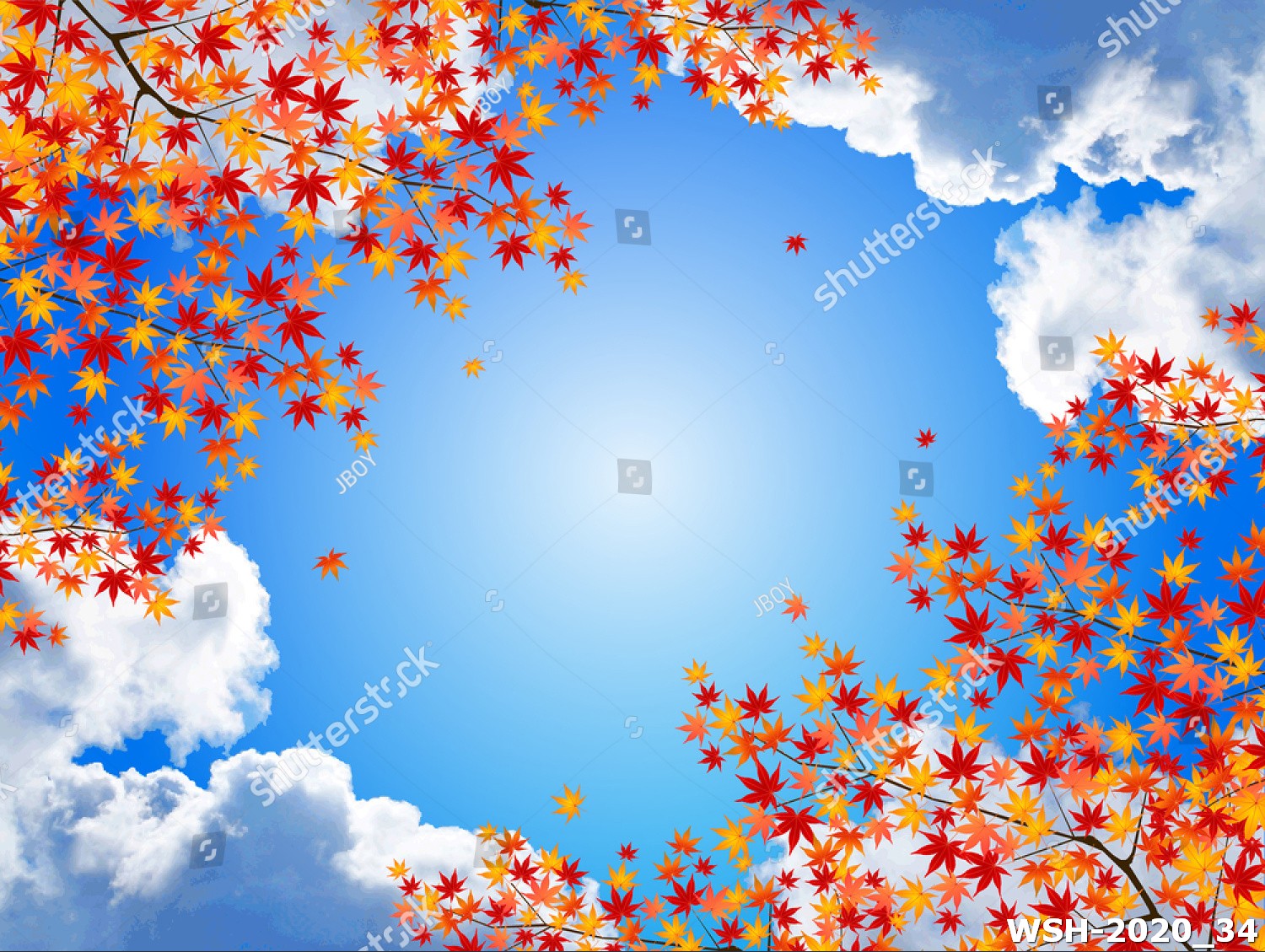 Dán trần hình hoa lá WSH-2020_34